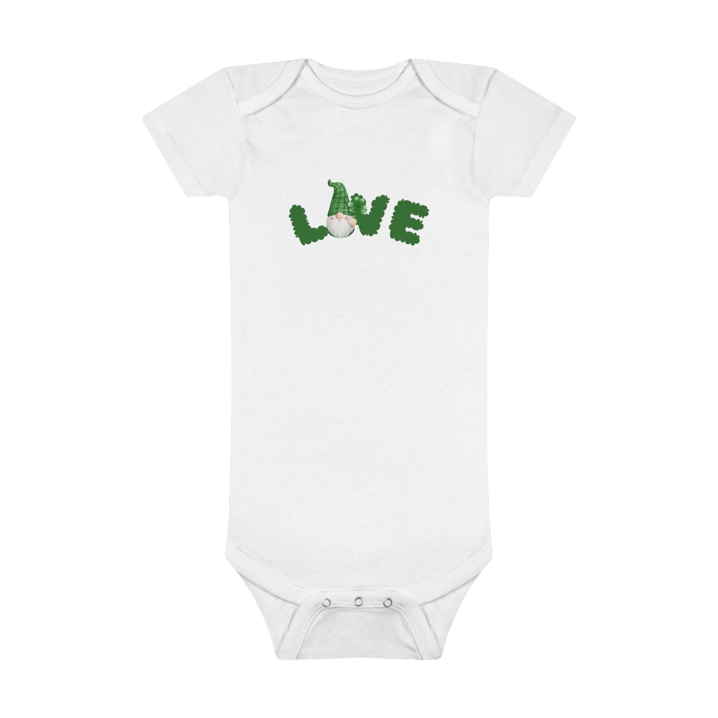 Gnome Sweet Gnome Baby Bodysuit: Love in Every Stitch! Love Gnome Baby Bodysuit. Baby Short Sleeve Onesie®