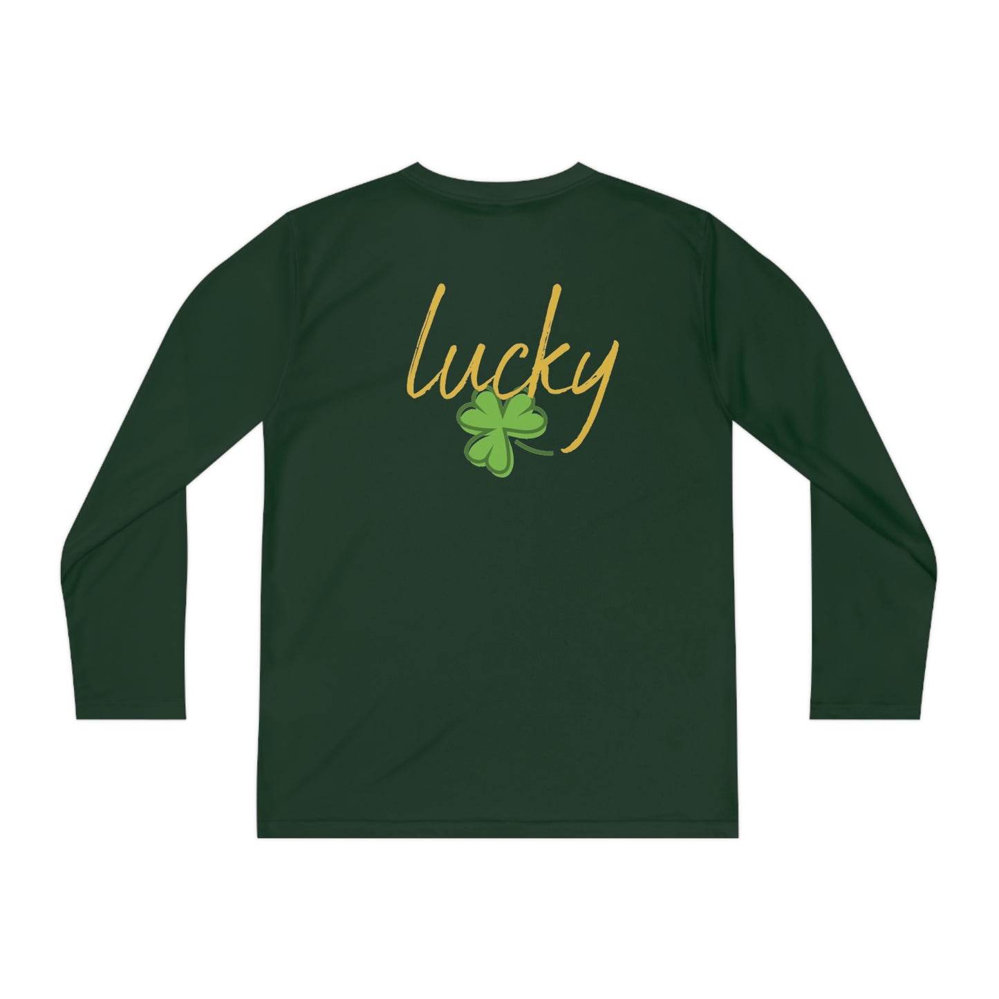 Lucky Youth Long Sleeve Competitor Tee. A top performer for any active youngster, PosiCharge technology, lightweight, breathable fabric and moisture-wicking capabilities