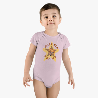 Pawsitively Perfect: Boxer Dog Mom for Life Bodysuit! Baby Short Sleeve Onesie®