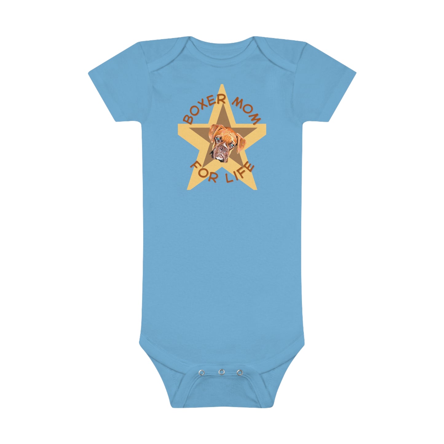 Pawsitively Perfect: Boxer Dog Mom for Life Bodysuit! Baby Short Sleeve Onesie®