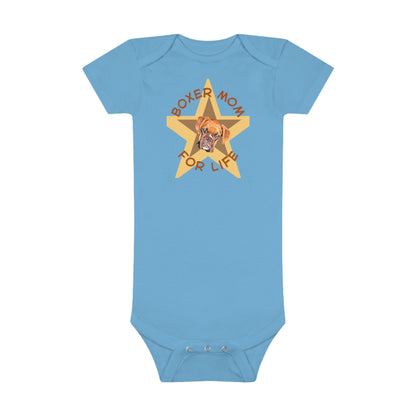 Pawsitively Perfect: Boxer Dog Mom for Life Bodysuit! Baby Short Sleeve Onesie®