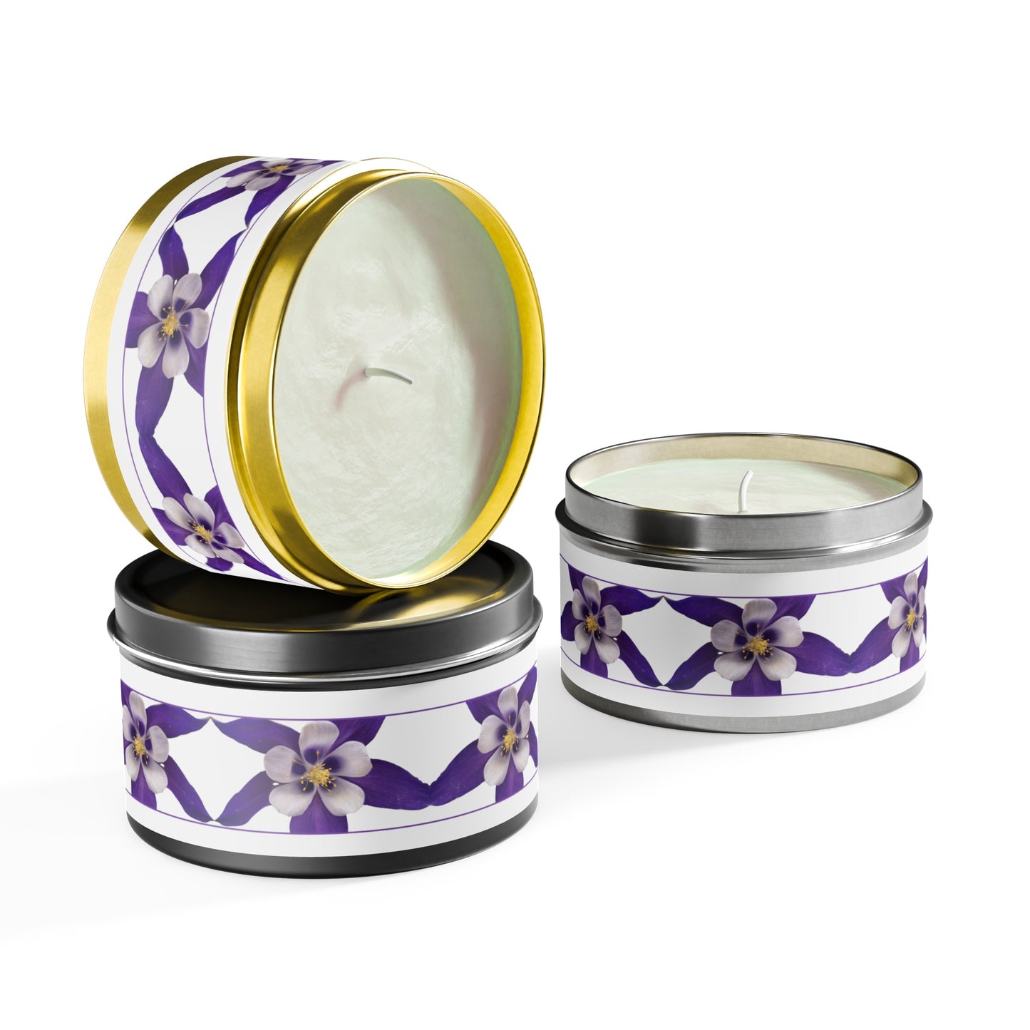 5 Rocky Mountain Wildflower Scented Candles, for Mindful Moments & Whispers of Tranquility.