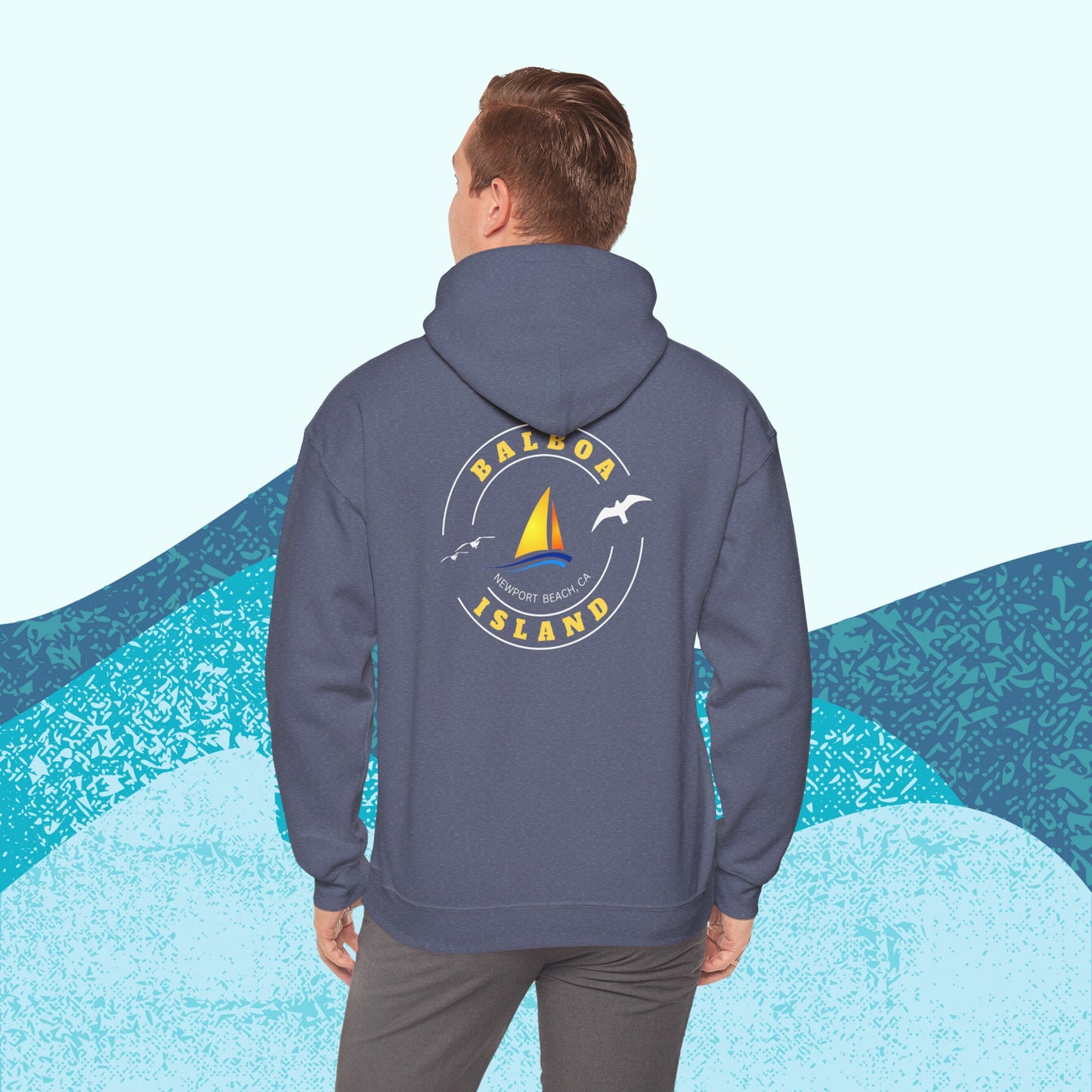 Balboa Island, Newport Beach, Hooded Sweatshirt, Women, Men