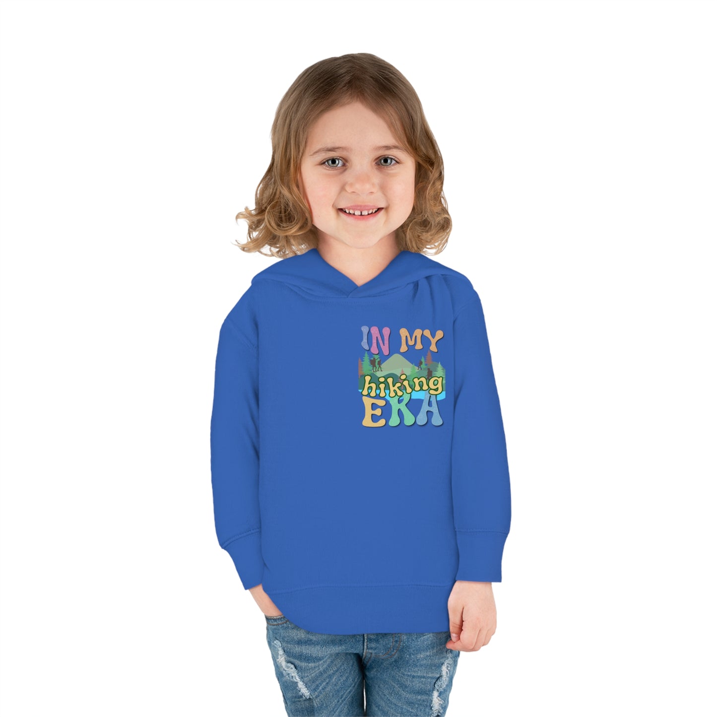 Toddler, In My Hiking Era Pullover Fleece Hoodie, designed for the little trailblazers who are just beginning to explore the world