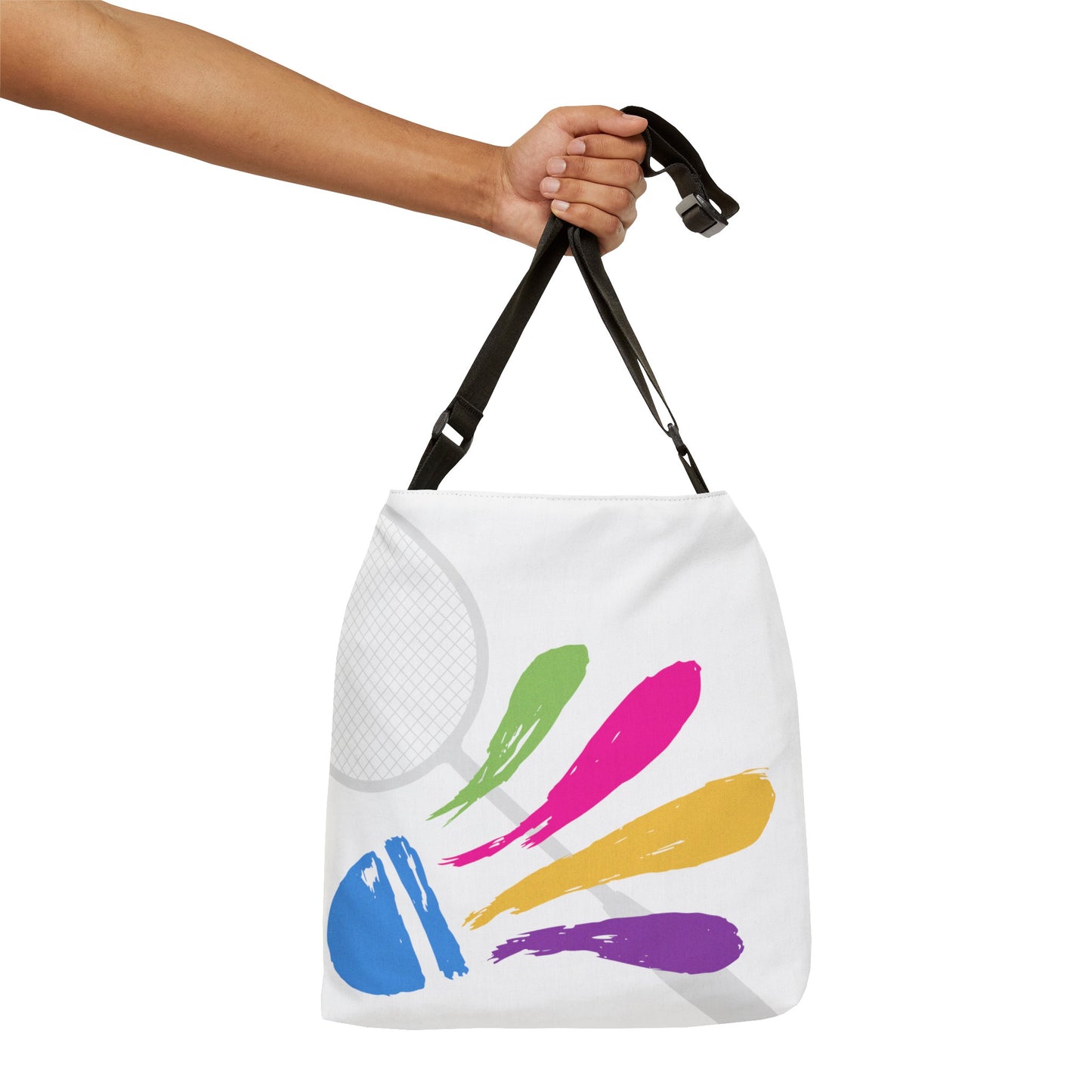 Badminton Shuttle Tote Bag, 2 Cute Sizes. Zippered pocket, phone pocket +, adjustable strap