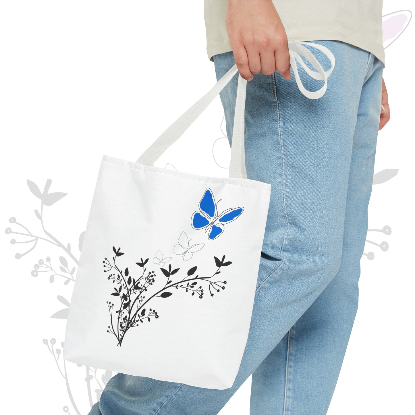 Spring Butterfly Blue Tote Bag - 3 Everyday Affordable Tote Bags You Won't Want to Miss