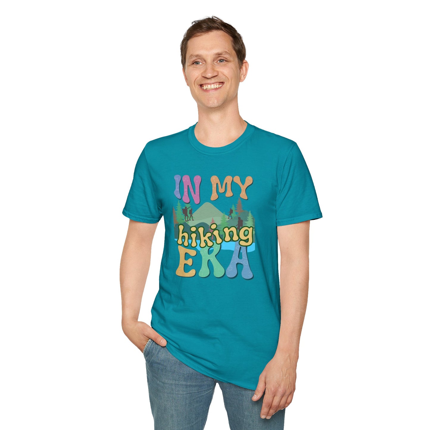 16 ‘In My Hiking Era’ T-shirts! Embrace the trails and celebrate your love for hiking. Unisex Softstyle T-Shirt