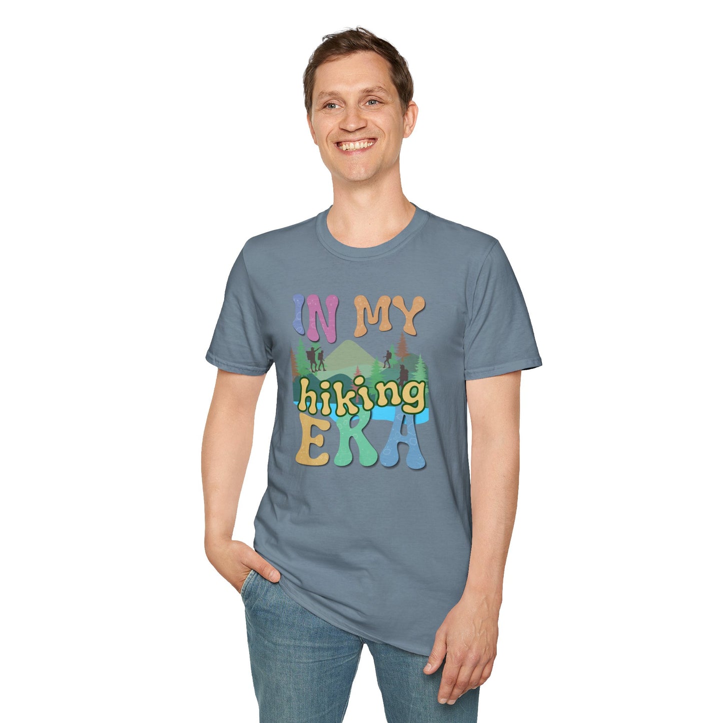 16 ‘In My Hiking Era’ T-shirts! Embrace the trails and celebrate your love for hiking. Unisex Softstyle T-Shirt