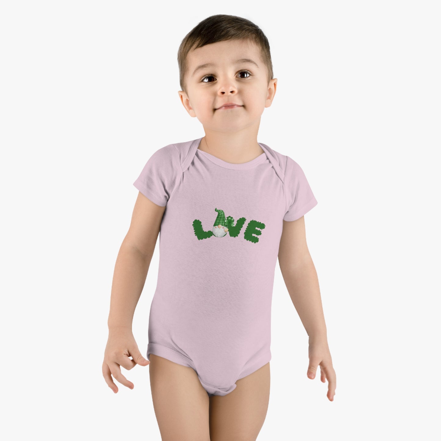 Gnome Sweet Gnome Baby Bodysuit: Love in Every Stitch! Love Gnome Baby Bodysuit. Baby Short Sleeve Onesie®