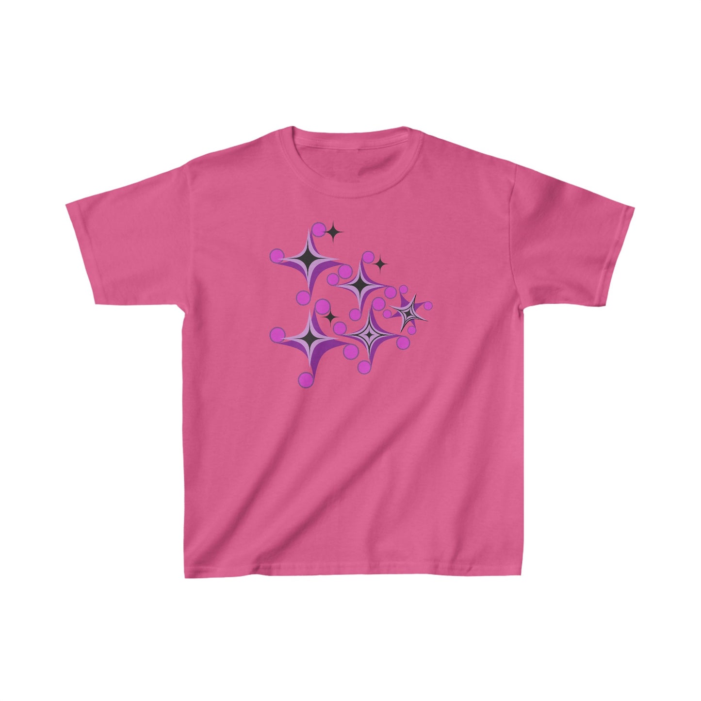 Dive into a universe of fun with our Kids’ Tee with Star and Bubble Pattern! -  Kids Heavy Cotton™ Tee