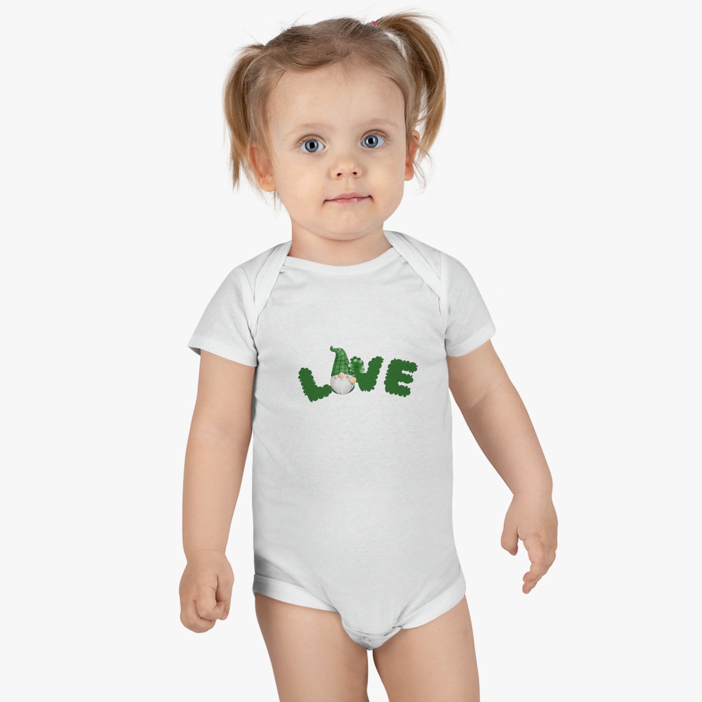 Gnome Sweet Gnome Baby Bodysuit: Love in Every Stitch! Love Gnome Baby Bodysuit. Baby Short Sleeve Onesie®