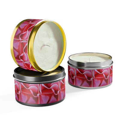 5 Queen Elizabeth Rose Pattern Scented Candles, for Mindful Moments & Whispers of Tranquility. - Tin Candles