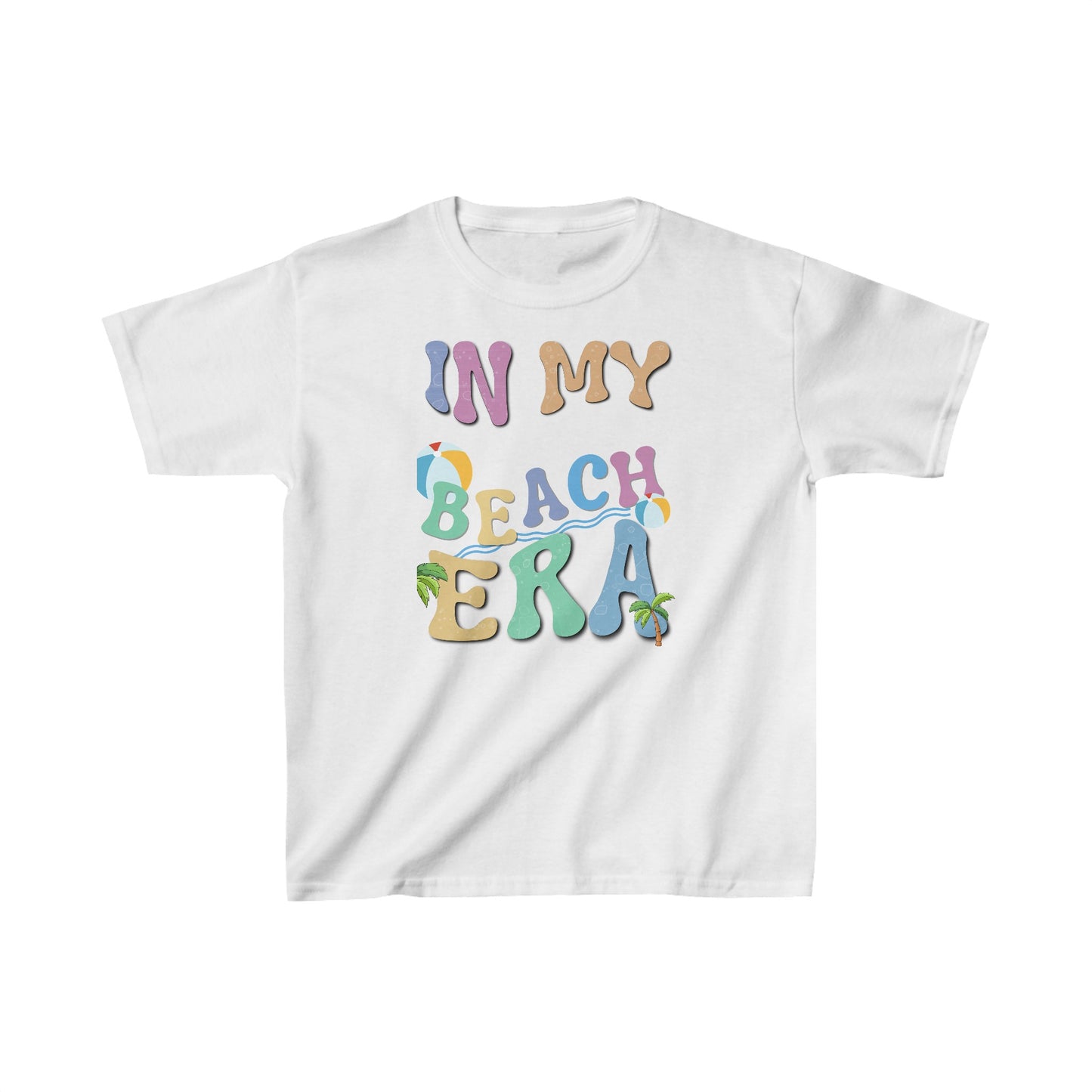 Youth Beach Era T-shirts - It’s time to make a splash in fashion as bright as the summer sun! Kids Heavy Cotton™ Tee