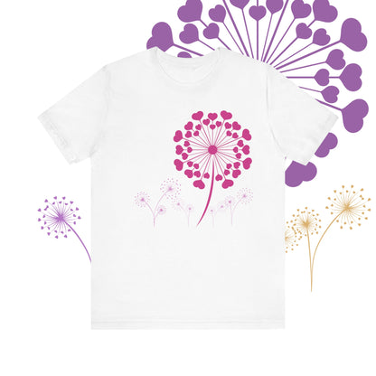 Dandelion Love, Heart, Spring Short Sleeve Tee