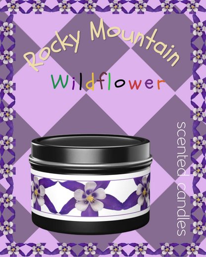 5 Rocky Mountain Wildflower Scented Candles, for Mindful Moments & Whispers of Tranquility.