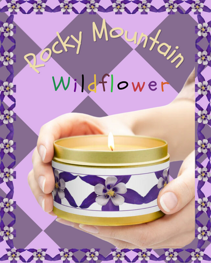 5 Rocky Mountain Wildflower Scented Candles, for Mindful Moments & Whispers of Tranquility.