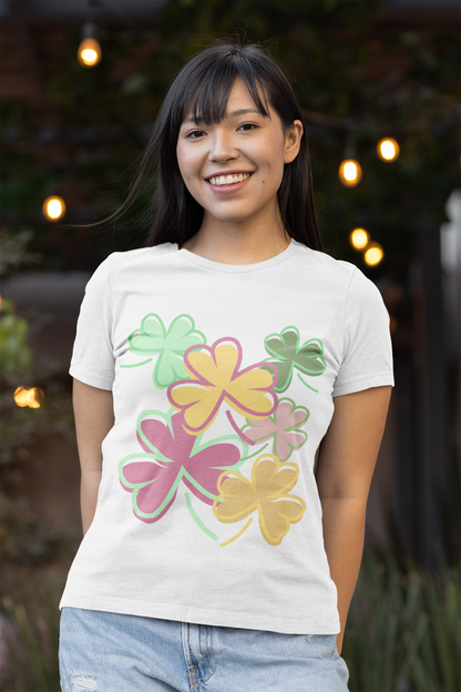 St Patrick's Day Clover Pattern T Shirt. Rock it Big and Bold