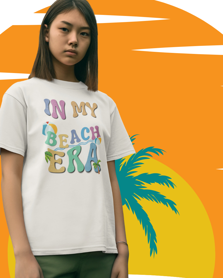 Youth Beach Era T-shirts - It’s time to make a splash in fashion as bright as the summer sun! Kids Heavy Cotton™ Tee