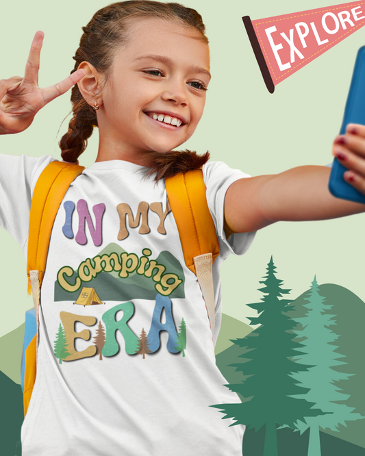 In My Camping Era Youth T-Shirt - for young explorers who love the call of the wild. Kids Heavy Cotton™ Tee