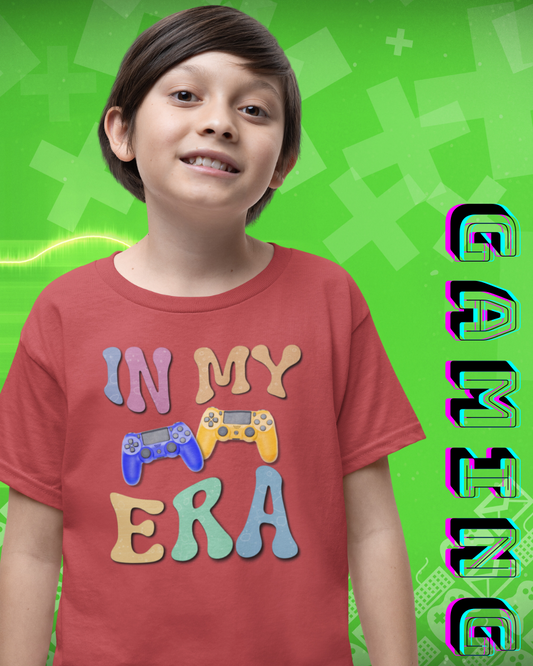 In My Gaming Era Youth Tshirt - Level Up Your Style or Respawn in our 19 Colors. Kids Heavy Cotton™ Tee