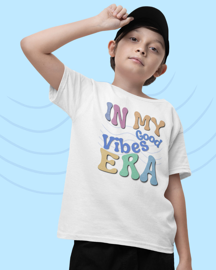 Spread Good Vibes with our vibrant and playful T-shirt collection! Kids Heavy Cotton™ Tee