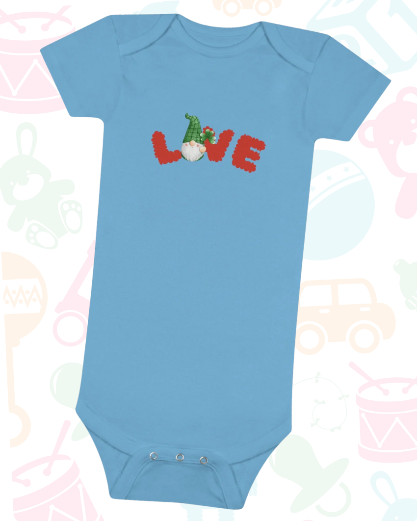 Gnome Sweet Gnome Baby Bodysuit: Love in Every Stitch! Love Gnome Baby Bodysuit. Baby Short Sleeve Onesie®