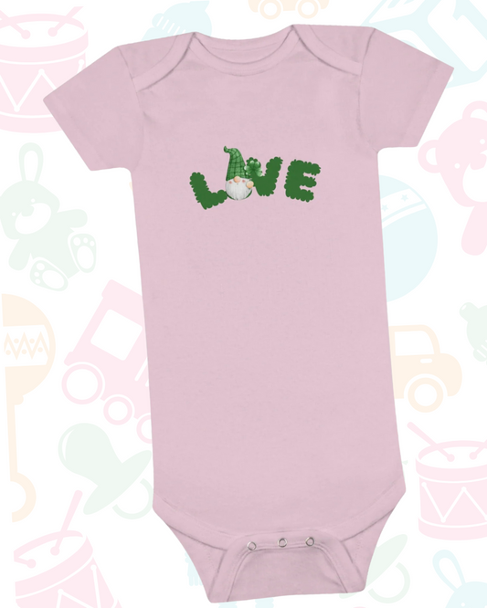 Gnome Sweet Gnome Baby Bodysuit: Love in Every Stitch! Love Gnome Baby Bodysuit. Baby Short Sleeve Onesie®