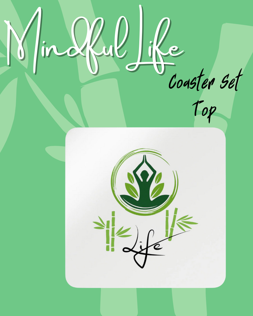 Our Mindful Life Coaster Set is more than just a place to rest your drink, it's a reminder to pause. Mindful Life Corkwood Coaster Set