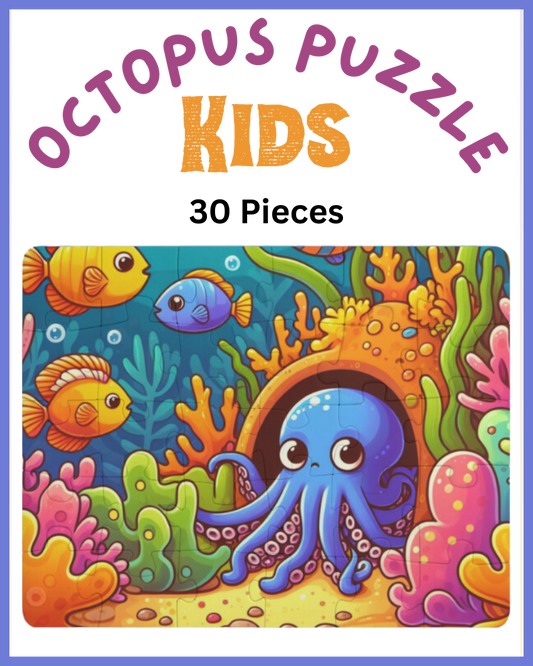 Kids' Puzzle, 30-Piece - Octopus Hiding, Colorful Fish and Reef