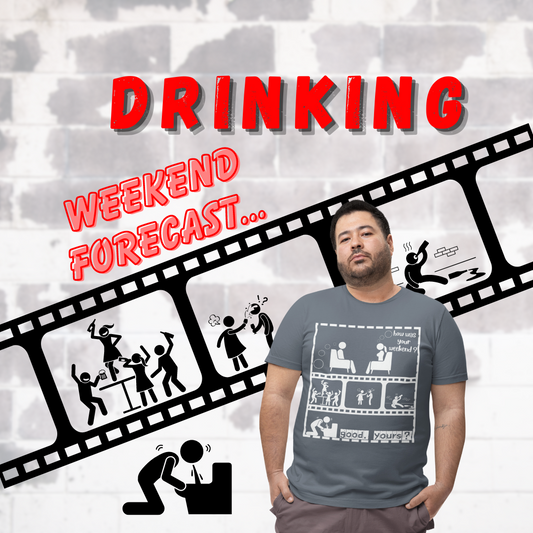 A Guys Drinking Weekend Recap: Funny Weekend Drinking T Shirt to Sum Up the Drinking Marathon Film Style.